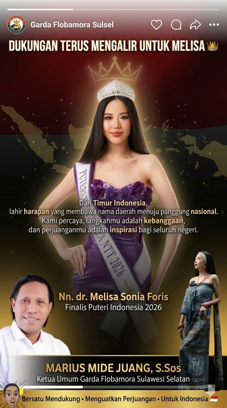 Garda Flobamora Sulsel & Formab Makasar Satu Suara Dukung Melisa di Ajang Putri Indonesia 2026