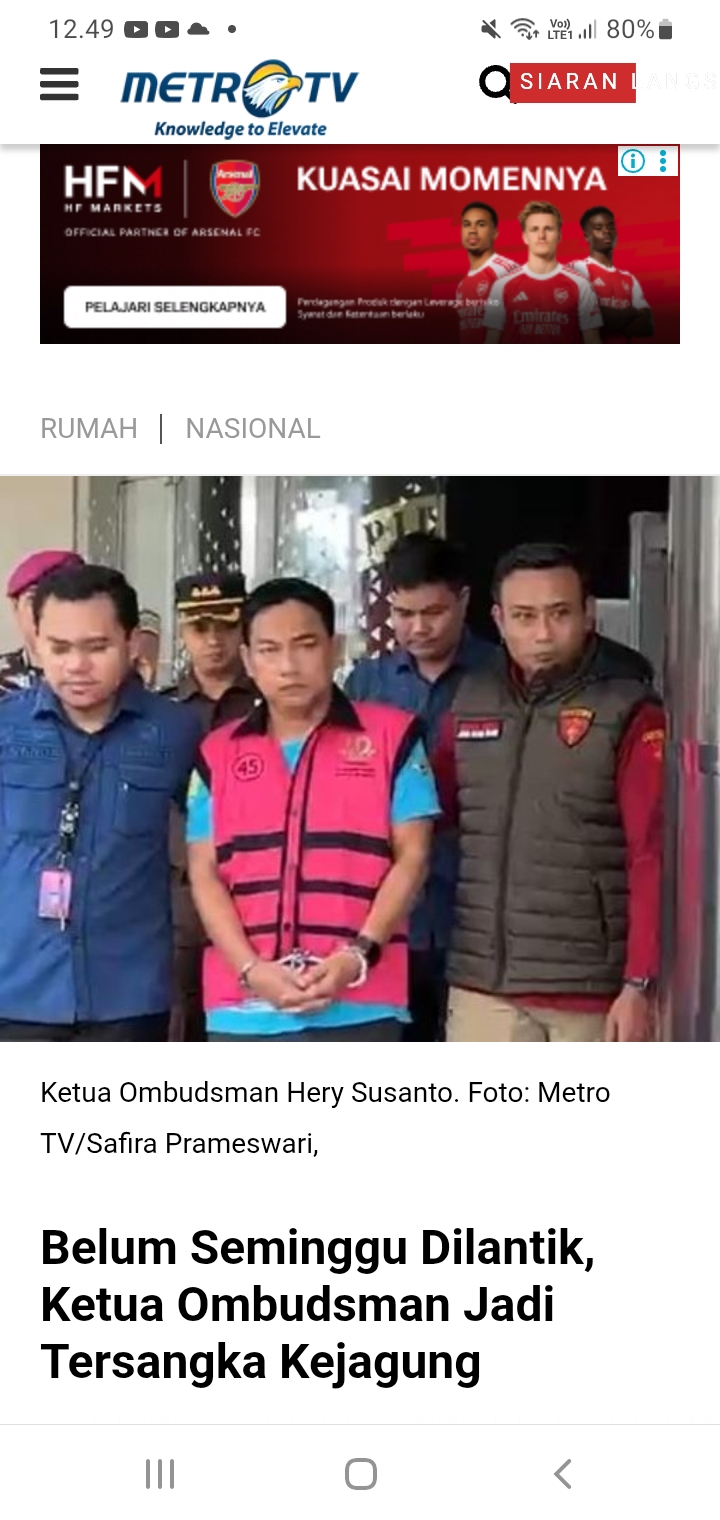 Breaking News,Ketua Ombusman RI, Hery Susanto Ditangkap Kejagung