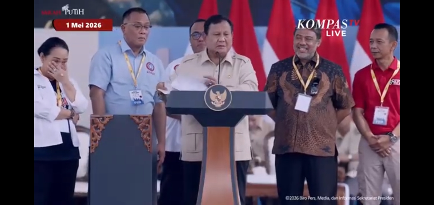 Hari Buruh 2026 ; Prabowo Janji Sejahterakan Buruh dan Rakyat Kecil,Bangun Ribuan unit Rumah