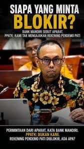 PPATK,Soal Pemblokiran Rekening AMPB Bukan Pihaknya, Bank Mandiri Sebut Permintaan APH Sesuai Prosedur